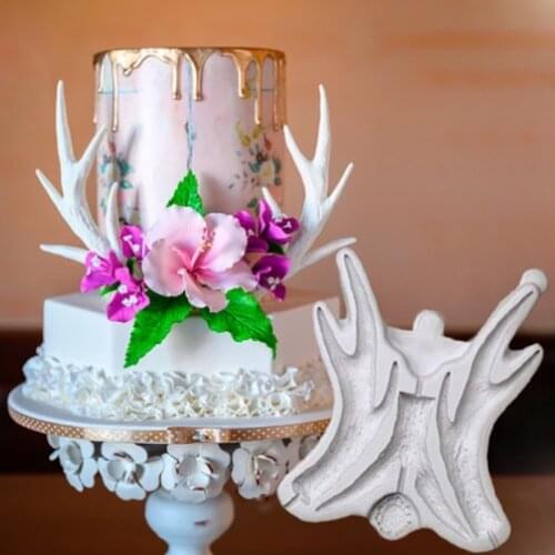 Large Antlers Silicone Molds Fondant Cakes Decor Tools Silicone Molds Sugarcrafts Chocolate Baking Tools For Cakes Gumpaste Form