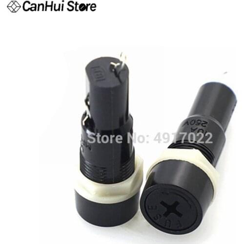 5pcs/lot 5*20mm Glass Fuse Holders 5x20MM Black Insurance Tube Socket Fuse holder for 5*20 insurance Panel Mount Fuse Holder 527