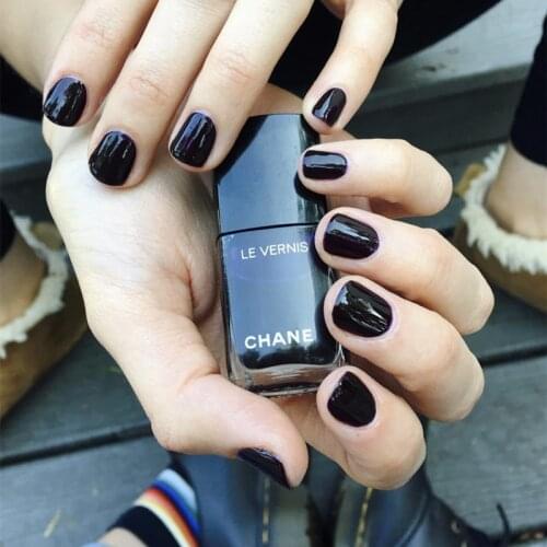 The punk style Bright black pure color Uv gel false nails french 24pcs short size lady fake nails cute gel full nail tips