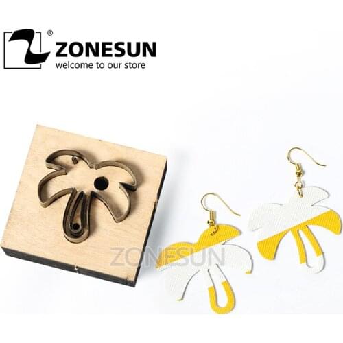 ZONESUN Custom Coconut Tree Leather Earring Paper Cutting Die Tool For Die Cutting Machine DIY Punching Clicker Steel Rule Die