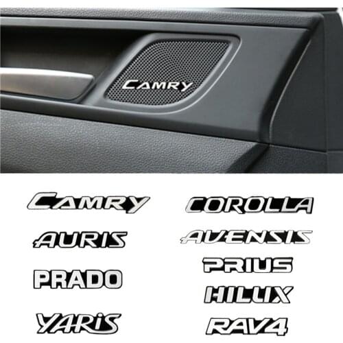 10pcs car audio decorate 3D Aluminum Badge Emblem Sticker For Toyota corolla chr prado camry rav4 yaris auris prius avensis