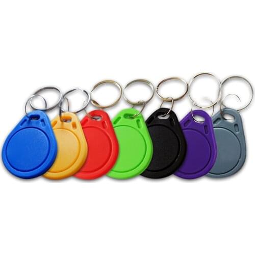10PCS) Dellon Entrance Control 13.56mhz FM1108 M1 S50 Compatible Fudan RFID keyfob Keychain Tag Key Fob