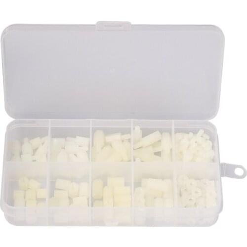 180Pcs/lot M3 Female&Male Hex Nylon Standoff Spacer Column For PCB Motherboard Fixed Plastic Spacing Screws Set with Case