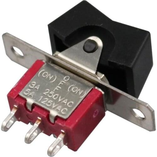 2Pcs R8016A-R11 Momentary 3Pin 3Position (ON)-OFF-(ON) Miniature Rocker Switch 3A/250VAC SPDT