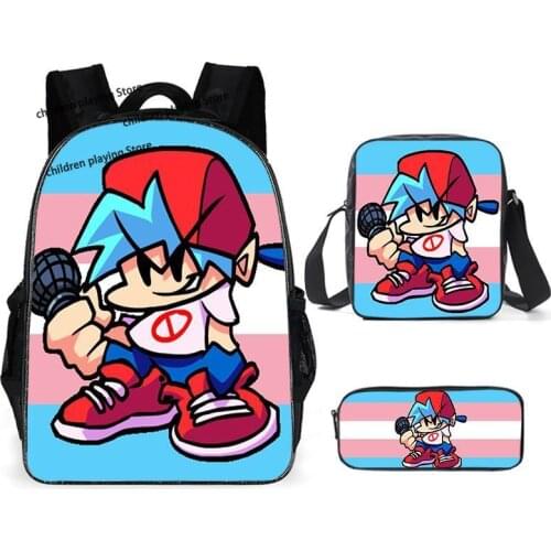 3pcs FRIDAY NIGHT FUNKIN Backpack Pencil Case Shoulder Bag Children School Bag Cartoon Book Bag Messenger Bag Pencil Bag Storage