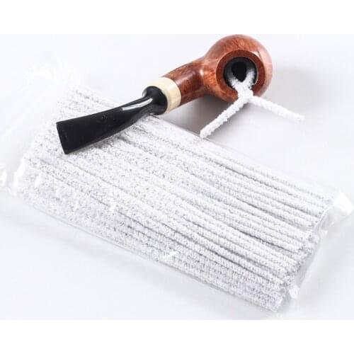 50pcs/Lot High Quality Cotton Metal Core Pipe Cleaner Brushes Tobacco Smoking Pipe Cleaning Rod Tools Clean Up The Tar Accessory