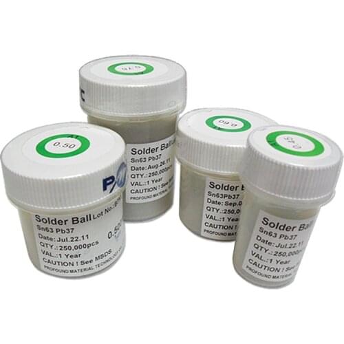 Free shipping Leaded solder balls tin beads 250K particles 0.2 0.3 0.4 0.45 0.5 0.6 0.76mm For BGA Soldering reworking Reballing