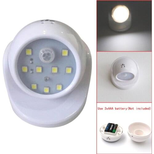 9 LED PIR Motion Sensor Lamp 360 Degree Rotation Wireless Wall Night Light Auto On/Off For Home Closet Hallway wardrobe Light