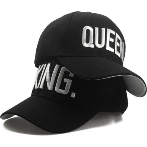 King Queen Baseball Cap For Men Women Embroidery Summer Couple Lover Snapback Hip Hop Gorras Black Visor Sun Dad Hat Casquette