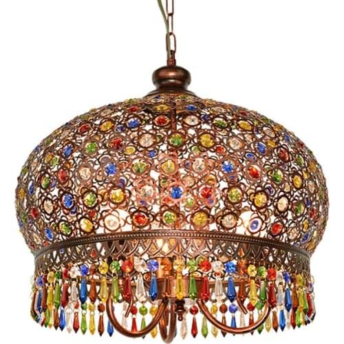 Southeast Asia Retro Bohemian Chandelier Creative Cafe Western Restaurant Hot Pot Shop Xinjiang Exotic Style Lamps