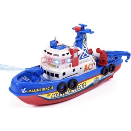 Fast Speed Music Light Electric Marine Rescue Fire Fighting Boat Toy for Kids
