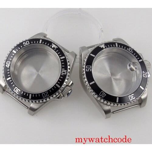 40mm High Quaity SUB Stainless Steel Watch Case Alloy Bezel Insert Sapphire Glass 100m Waterproof 120Clicks Bezel Solid Back