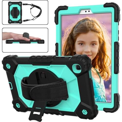 360 Rotating Bracket & Hand Strap Cover Funda Case For Samsung Galaxy Tab A7 Lite 8.7 2021 T220 T225 SM-T220 Shockproof Tablet