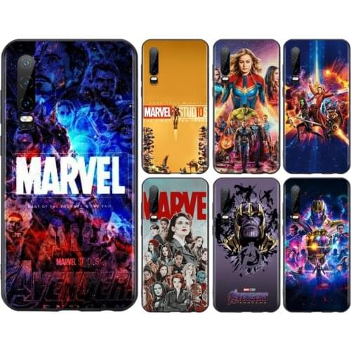 Marvel Avengers Assemble For Huawei P50 P40 P30 P20 P10 P9 P8 Lite E Pro Plus Lite Mini 2019 2017 Black Soft Phone Case