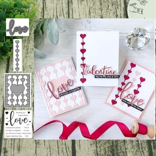 Sentiments of love Metal cutting dies and Clear Stamps Transparent Silicone Seal for DIY scrapbooking photo album Decorative