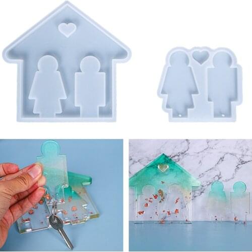Epoxy Mould Couple Key Wall Hanging Keychain Resin Mould Hot Selling Candle Handmade Soap Creative Jewelry