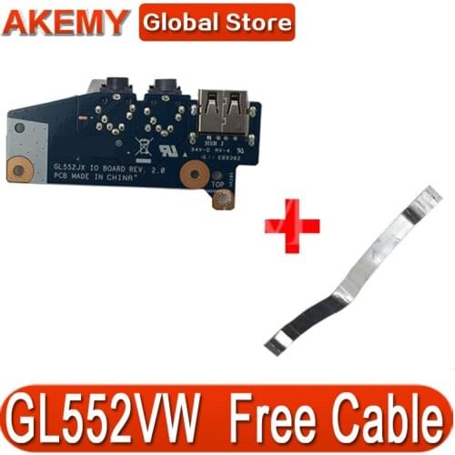 USB Board Audio Jack Board For ASUS GL552 GL552V GL552VX GL552VW ZX50V Laptop 100% TESED OK Free Cable