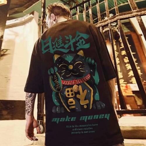 Oversize Fashion Brand Fat Man Hip Hop Loose Mens National Fashion Youth plus Size round Neck Short Sleeve T-shirt