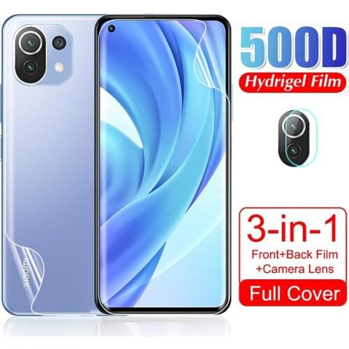 For Xiaomi Mi 11 Lite Hydrogel Screen Protector Camera Lens Front Back Protective Film For Xaomi Mi11 Lite 6.81" Film Not Glass