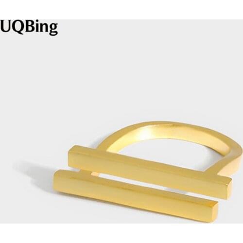 Fashion INS Double Layer Bar Rings For Women Men 925 Sterling Silver Jewelry Accessories