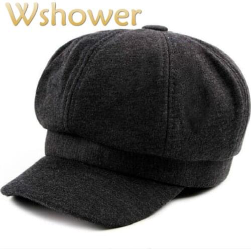 Which in shower solid cotton casual newsboy hat for women or men blank female octagonal hats vintage painter hat plain lady cap