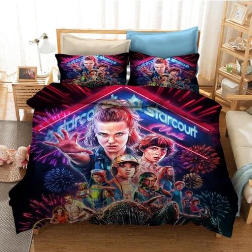 3D Fashion Printed Stranger Things Bedding Set Duvet Cover Set Design Bedclothes Fascinating Comforter Bedding Set