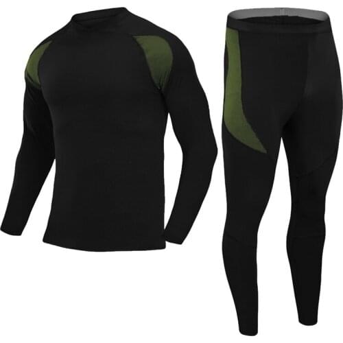 Winter Mens Thermal Underwear Set Fleece Warm Breathable Sport Underwear Suits Long Johns Thermo Compression Quick Dry Fitness