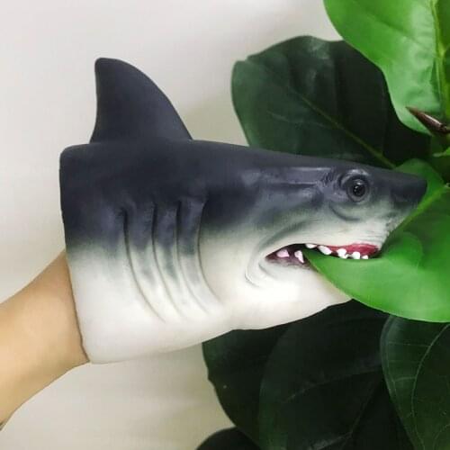 Shark Hand Puppet TPR/Soft silicone Animal Head Gloves Shark Model Kids Toys Christmas New Years gift for kids dropshipping