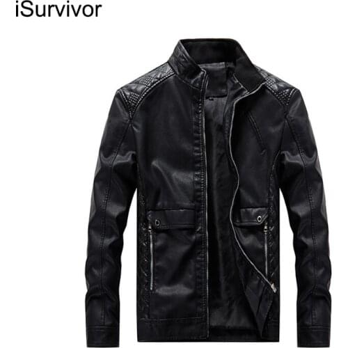 2021 Men Winter Autumn Fake Leather PU Jackets Coats Male Casual Fashion Slim Fit Large Size Zipper Jackets Jaqueta Masculina