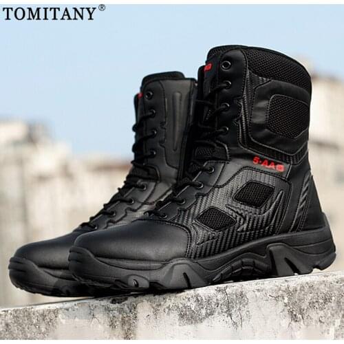 Men Boots 2021 Winter Men Combat Tactical Boots Ankle Work Safety Shoes Special Force Army Boots Male Waterproof Motorcycle Shoe