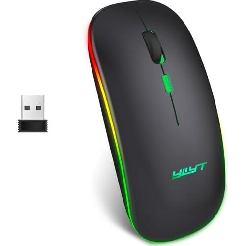 Wireless Mouse 2.4GHz USB Rechargeable Computer Mouse LED Light Backlit Silent Ergonomic Mause Gaming Mouse for Laptop PC Mice