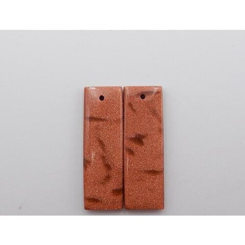 Natural gemstone Red Cold Sand Sun Sitare Earring beads Pair,wholesale gemstone.33x11x4mm,6.4g