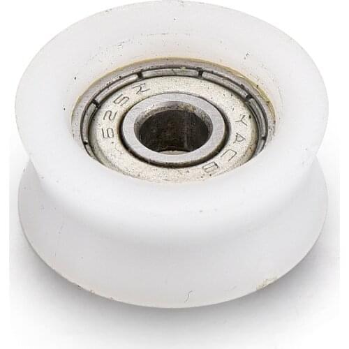 10 Piece 5x22.5x9.5mm V-grooved Plastic-coated Pulley Bearing High carbon steel & POM Groove diameter 20mm Mobile Door Bearings