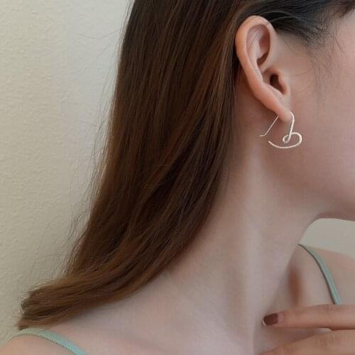 POPACC Trend Hollow Love Ear Hooks Heart-shaped Exaggerated Large Earrings Personalized Fashion Jewelry Aretes De Mujer Modernos