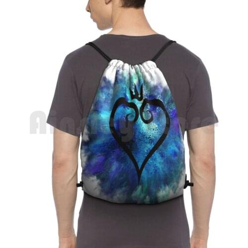 Kingdom Hearts Backpack Drawstring Bag Riding Climbing Gym Bag Kingdom Hearts Kingdomhearts Sora Heart Nintendo Squareenix