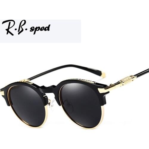 Steampunk Round sunglasses Women Brand Designer oculos vintage Polarized Sun glasses goggles uv400 Eyewear gafas de sol mujer