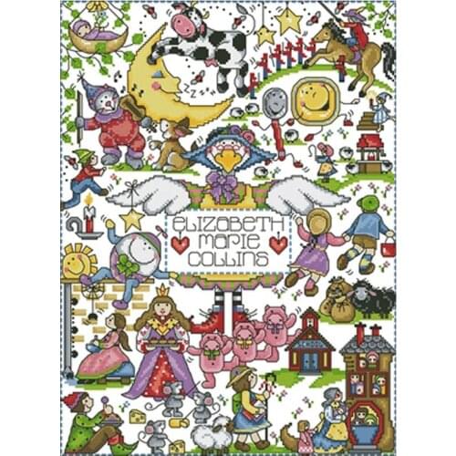 Happy nursery patterns counted 11CT 14T 18CT Cross Stitch Set DIY Chinese Cross-stitch Kits Embroidery Needlework Home Decor