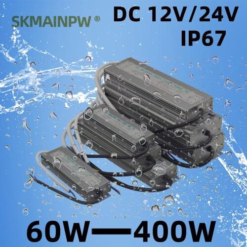 Skmainpw Ip67 Waterproof Transformator 220v To 12v 24v 60W 100W 200W Switching Power Supply 12v 24v Led Driver Transformer Power