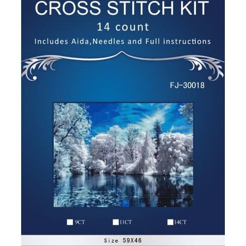 Top Quality Lovely Hot Sell Counted Cross Stitch Kit embroidery kitsOrnaments Similar DMC FJ-3001 similar snow forest