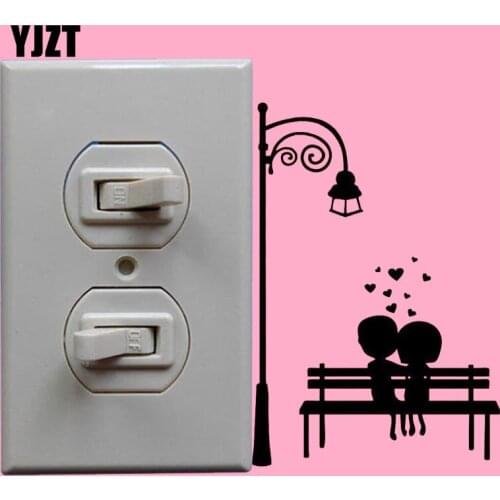 YJZT Love Child Couple Design Switch Decal Cartoon Fashion Wall Vinyl Wall Sticker 8SS-2604