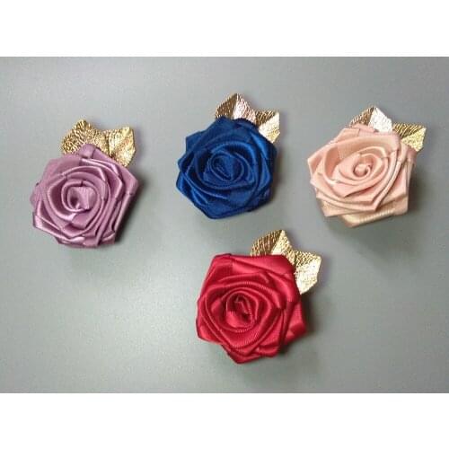 Boutique 20pcs Fashion Cute Ribbon Floral Hair Clips Kawaii Solid Gold Leaves Flower Hairpins Princess Headwear Accessories