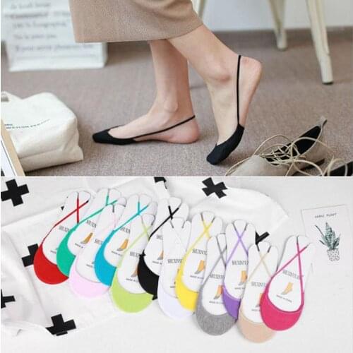 Women Simple Solid Sock Slippers Half feet Socks Invisible Socks Womens Fashion Socking Female High Heels Socks