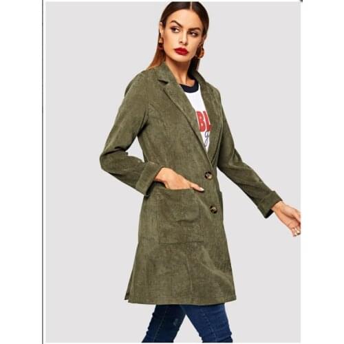Neatie kiddie Navy blue Single Breasted Women Trench Coat Turn-down Collar Pockets Slim Streetwear Casual Outwear Woman
