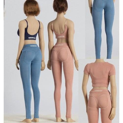1/6 Scale Female Sports Bra Round Neck Top High Waist Leggings Set Model Tight Yoga Clothing Suit WF-S004 For 12'' Figure Body