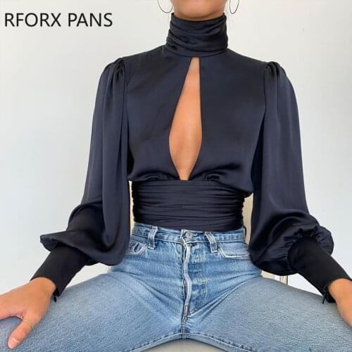 Keyhole Backless Long Sleeve Top