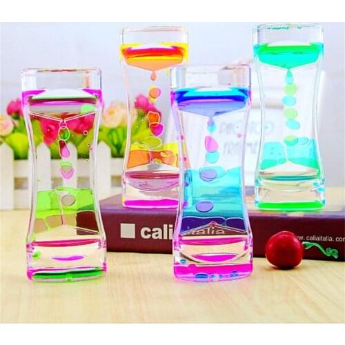 Liquid Motion Bubbler Timer Pack of 1 Hourglass Liquid Bubbler with Pretty Waist Desk Decor Liquid Timer Home Hourglass Gift