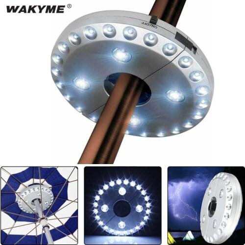WAKYME 28 LED Cordless Patio Umbrella Pole Light Portable Camping Lamp Hanging Tent Lamp Garden Lantern Emergency Lighting