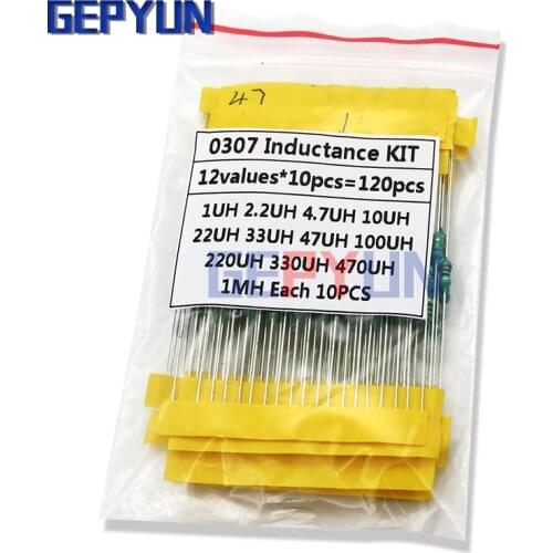 0307 DIP 1/4W 12 Kinds Color Ring inductance Each 10PCS Inductors Assorted Set Kit 1UH 10 22 33 47 100 150 220 330 470 560 1MUH