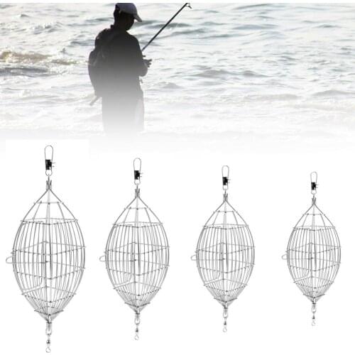 1Pc Small Stainless Steel Wire Bait Thrower Trap Cage Carp Holder Fishing Basket Feeder Tackle Tool Fishing Accessories