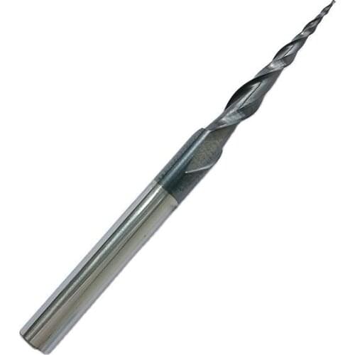 Free shipping -2pcs HRC55 R0.25*D4*20.5*50L*2F Tungsten solid carbide Coated Taper Ball Nose End Mills taper and cone endmills